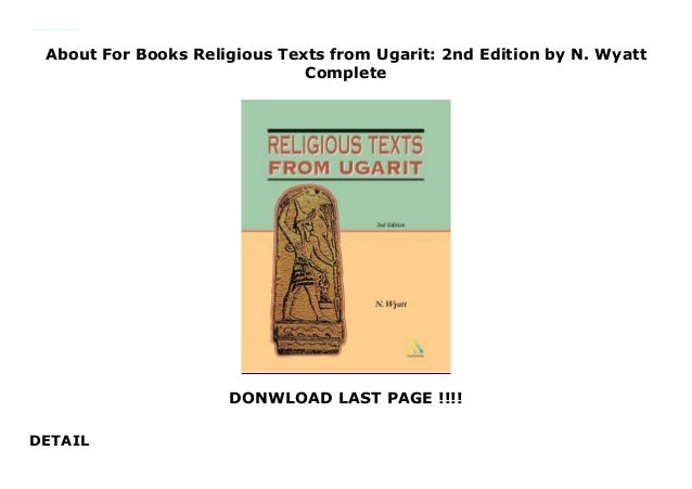 About Religious Texts from Ugarit